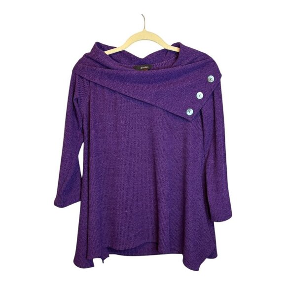 Ali Miles Sweater Women's Size Petite‎ Small Cowl Neck Purple - Picture 1 of 3
